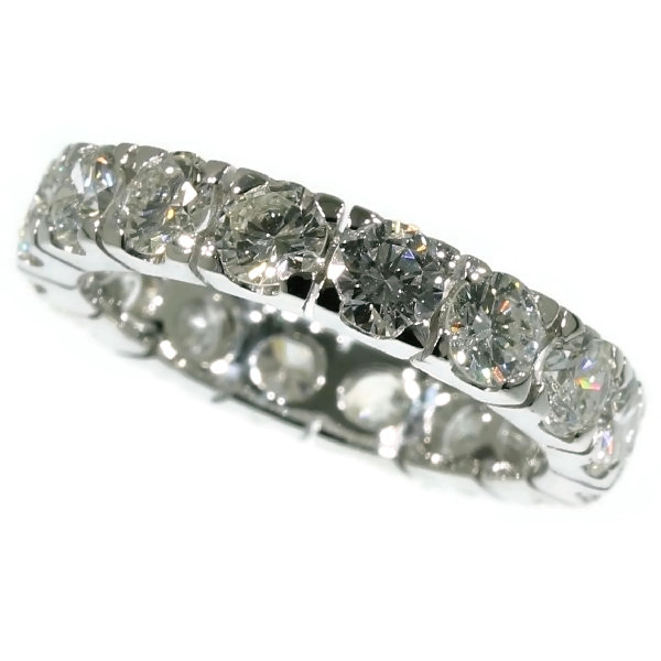 Vintage eternity band with 3.20 carat brilliant cut diamonds